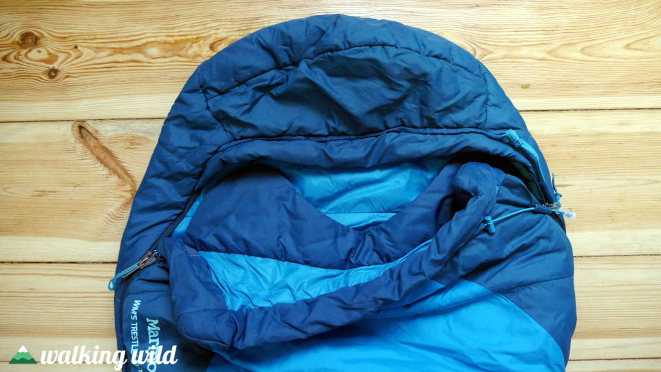Schlafsack mit Kapuze und Wärmekragen
