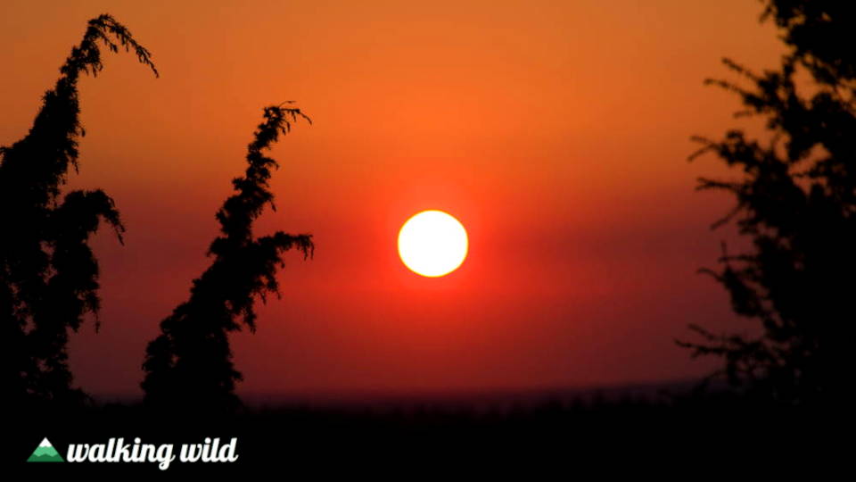 Sonnenuntergang beim Camping